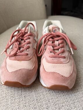 New Balance Pink Suede & Textile Women's Athletic Sneakers